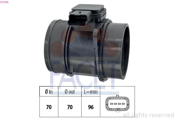 Mass Air Flow Sensor Made in Italy - OE Equivalent 10.1302