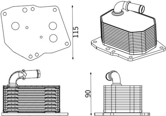 Oil Cooler, engine oil BEHR CLC 416 000S
