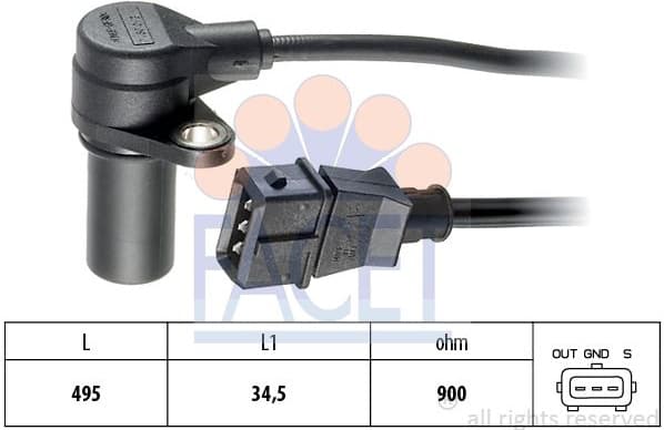 Sensor, crankshaft pulse Made in Italy - OE Equivalent 9.0160 - image 2