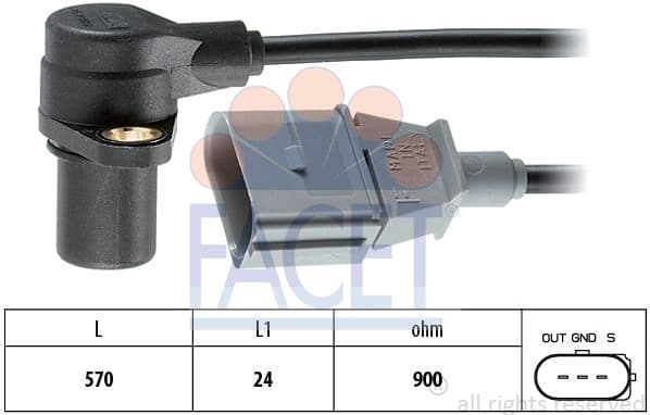 Sensor, crankshaft pulse Made in Italy - OE Equivalent 9.0172 - image 2