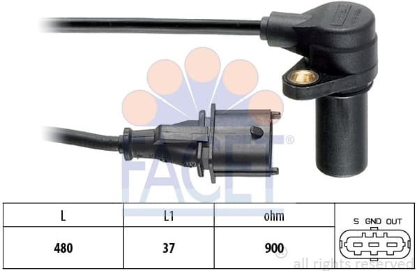 Sensor, crankshaft pulse Made in Italy - OE Equivalent 9.0169 - image 2