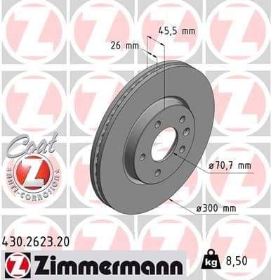 Brake disc, 1pcs FRONT 430.2623.20