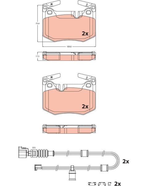 Brake Pad Set, disc brake GDB2543
