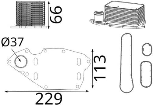 Oil Cooler, engine oil BEHR CLC 423 000S