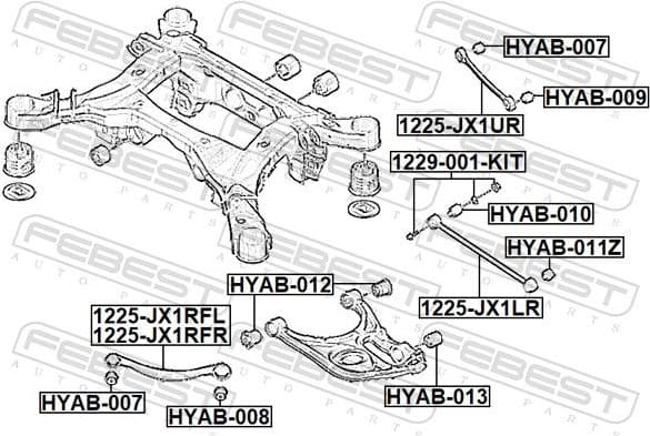 Mounting, control/trailing arm HYAB-008 - image 2