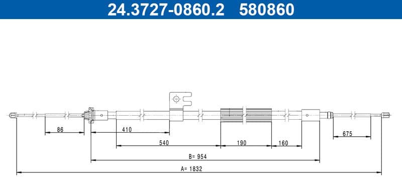 Cable Pull, parking brake 24.3727-0860.2
