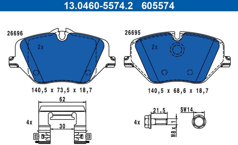 Brake Pad Set, disc brake 13.0460-5574.2