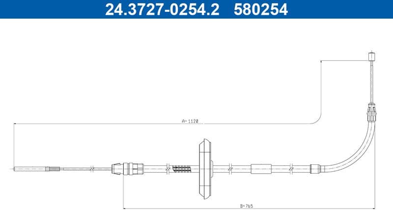 Cable Pull, parking brake 24.3727-0254.2