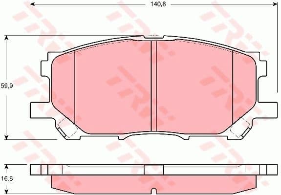 Brake pads front, Top Quality GDB3338