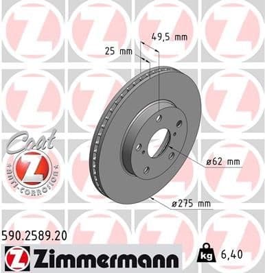 Brake Disc COAT Z 590.2589.20