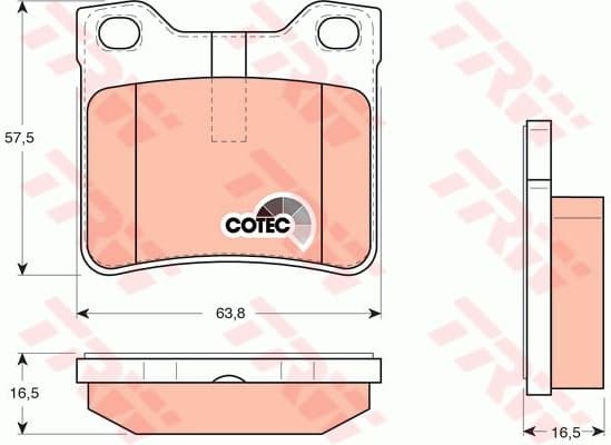 Brake Pad Set, disc brake COTEC GDB1276