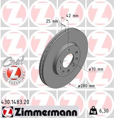 Brake Disc COAT Z 430.1483.20