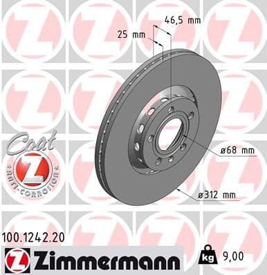 Brake Disc COAT Z 100.1242.20