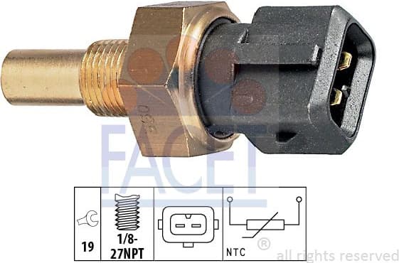 Sensor, coolant temperature Made in Italy - OE Equivalent 7.3165 - image 2