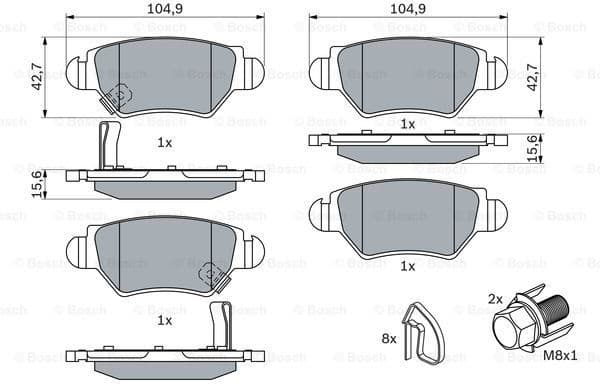 Brake Pad Set, disc brake 0986494014 - image 7