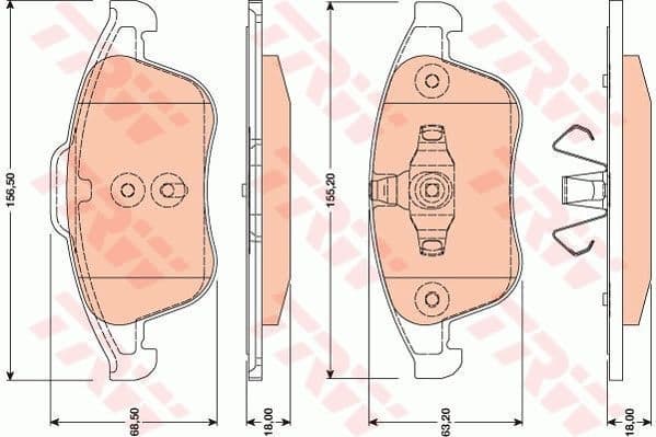 Brake pads front, Top Quality GDB1808