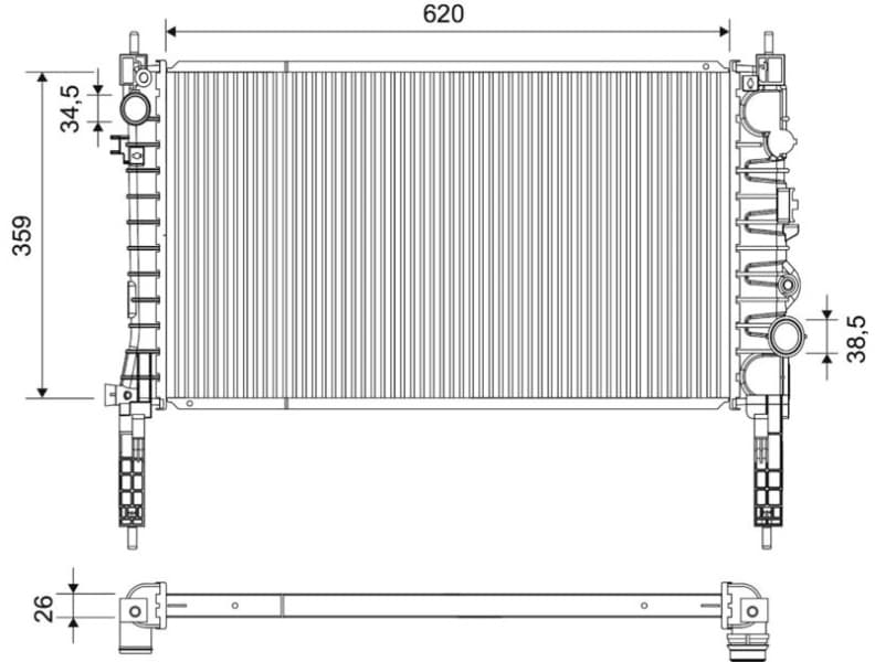 Radiator, engine cooling 701769
