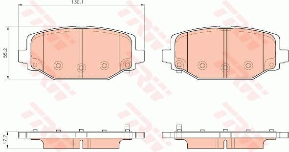 Brake pads rear, Top Quality GDB1936