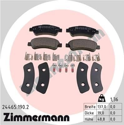 Brake Pad Set, disc brake 24465.190.2