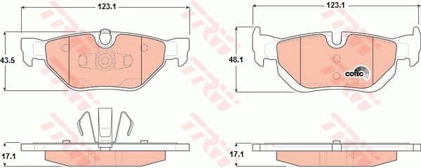 Brake pads rear, Top Quality GDB1626