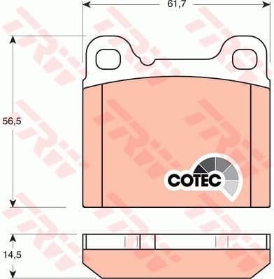 Brake Pad Set, disc brake COTEC GDB1160