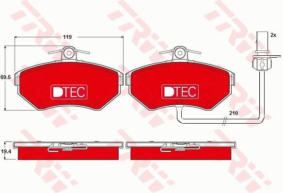 Brake Pad Set, disc brake DTEC COTEC GDB1366DTE