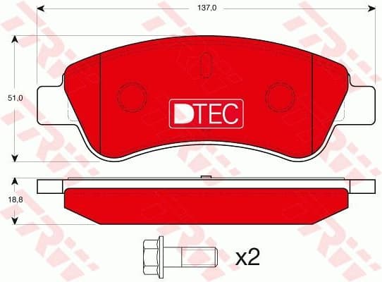 Brake Pad Set, disc brake DTEC COTEC GDB1463DTE