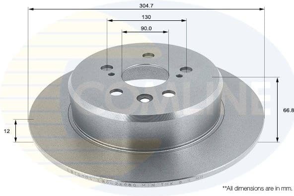 Brake disc, 1pcs REAR ADC1109 - image 2