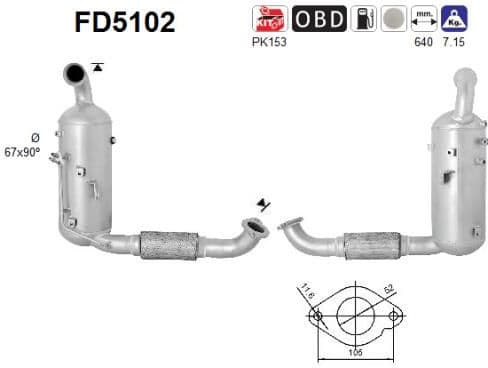 Soot, particle filter, DPF FD5102