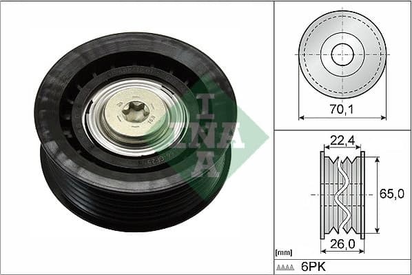 Deflection/Guide Pulley, V-ribbed belt 532047110