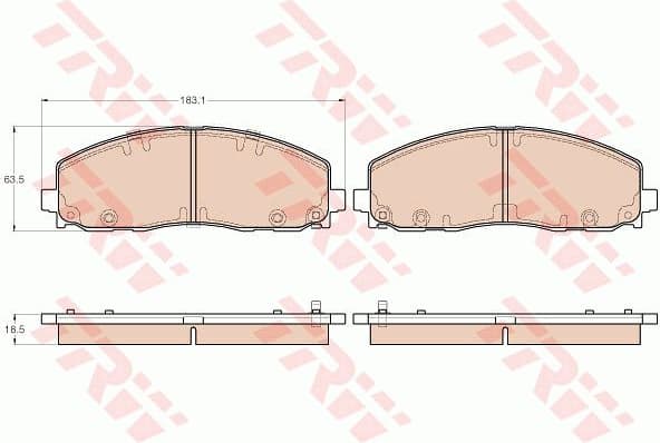 Brake pads front, Top Quality GDB1944