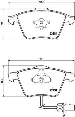 Brake pads front, Top Quality P85097
