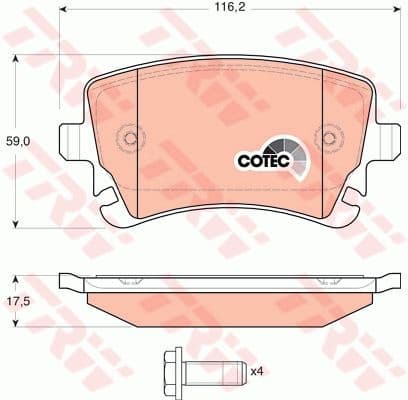 Brake pads rear, Top Quality GDB1516