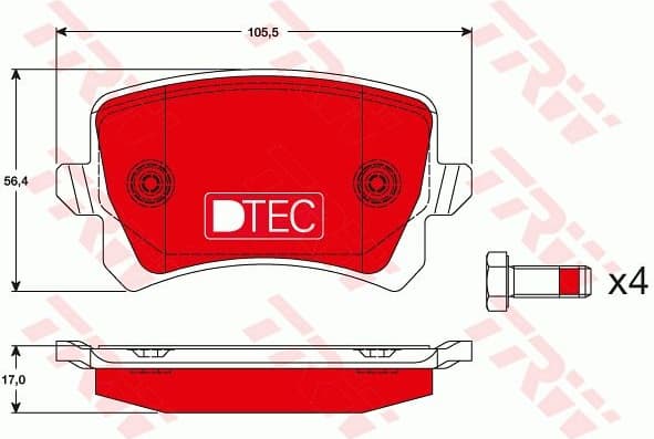 Brake Pad Set, disc brake DTEC COTEC GDB1763DTE