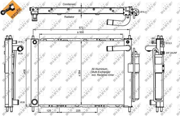 Condenser, air conditioning EASY FIT 350055