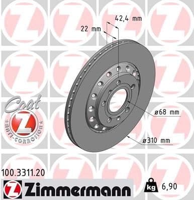 Brake Disc COAT Z 100.3311.20
