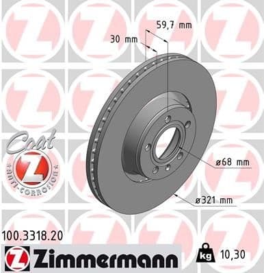 Brake Disc COAT Z 100.3318.20