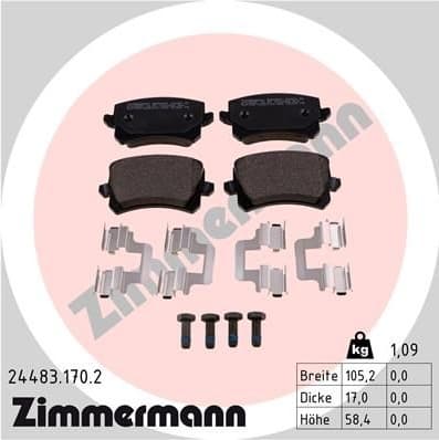 Brake Pad Set, disc brake 24483.170.2