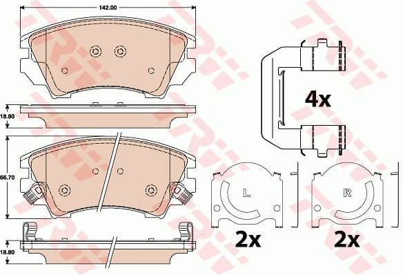 Brake pads front, Top Quality GDB1783