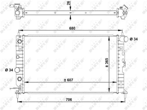 Radiator, engine cooling Economy Class 50219A