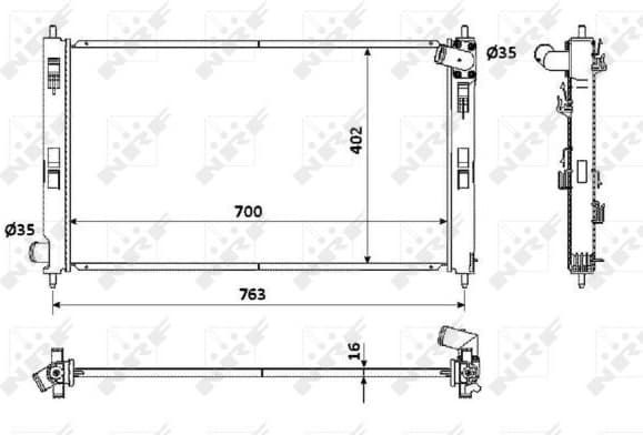 Radiator, engine cooling 53906