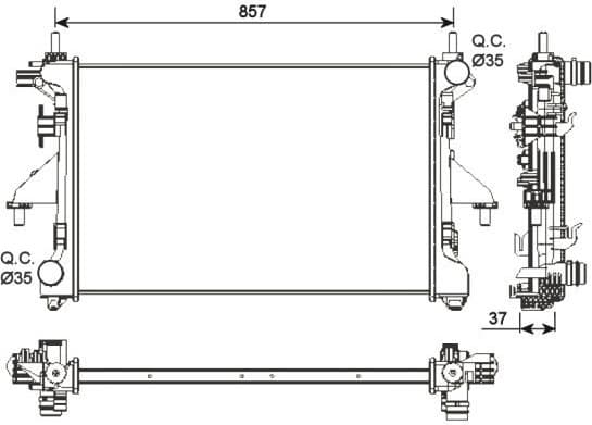 Radiator, engine cooling 54202
