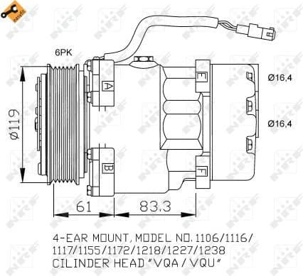 Compressor, air conditioning EASY FIT 32040