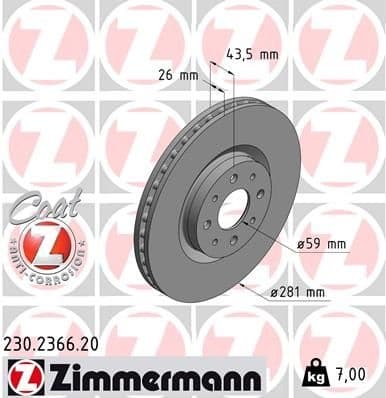 Brake Disc COAT Z 230.2366.20