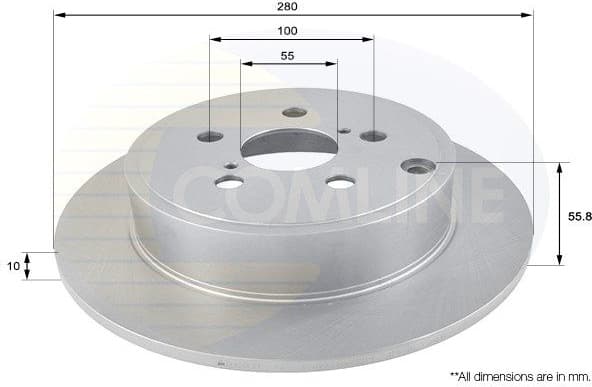 Brake disc, 1pcs REAR ADC01111 - image 2