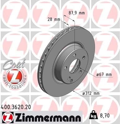 Brake Disc COAT Z 400.3620.20