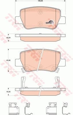 Brake pads rear, Top Quality GDB4175