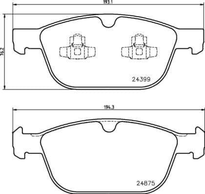 Brake pads front, Top Quality P86023
