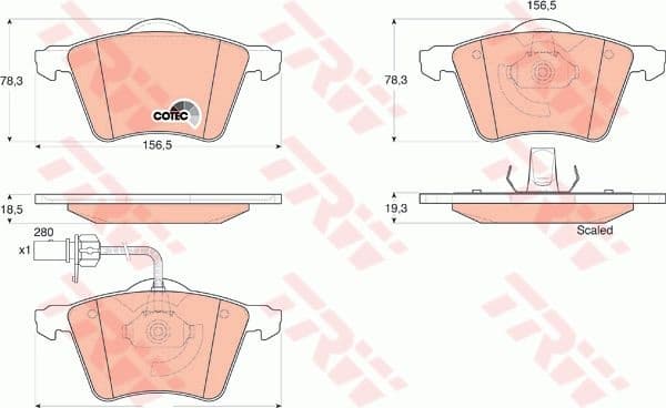 Brake pads front, Top Quality GDB1538