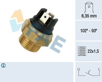 Temperature Switch, radiator fan 37410